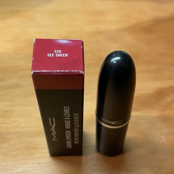 MAC Lustre Lipstick NIB 520 See Sheer **Discontinued Color** Peachy Coral Pink - Picture 4 of 7